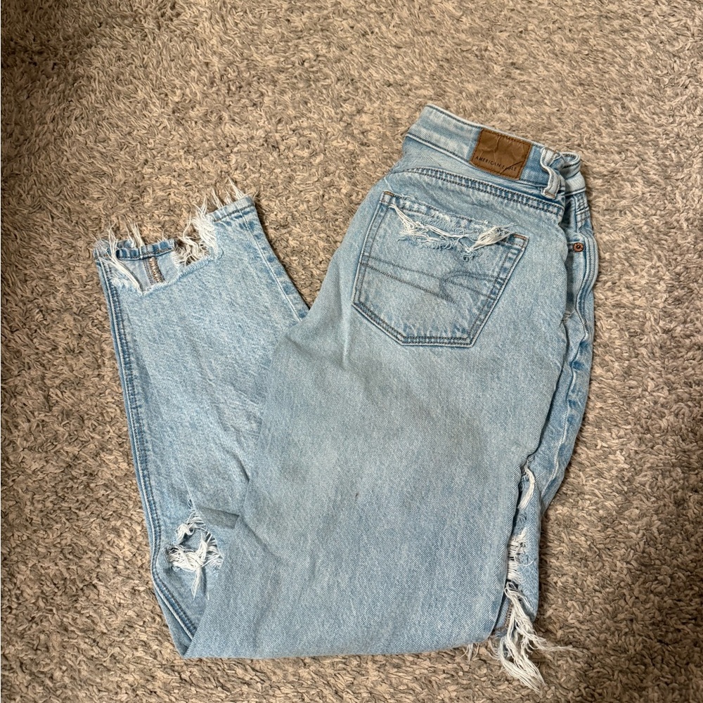 American Eagle Light Blue Distressed Women Jeans